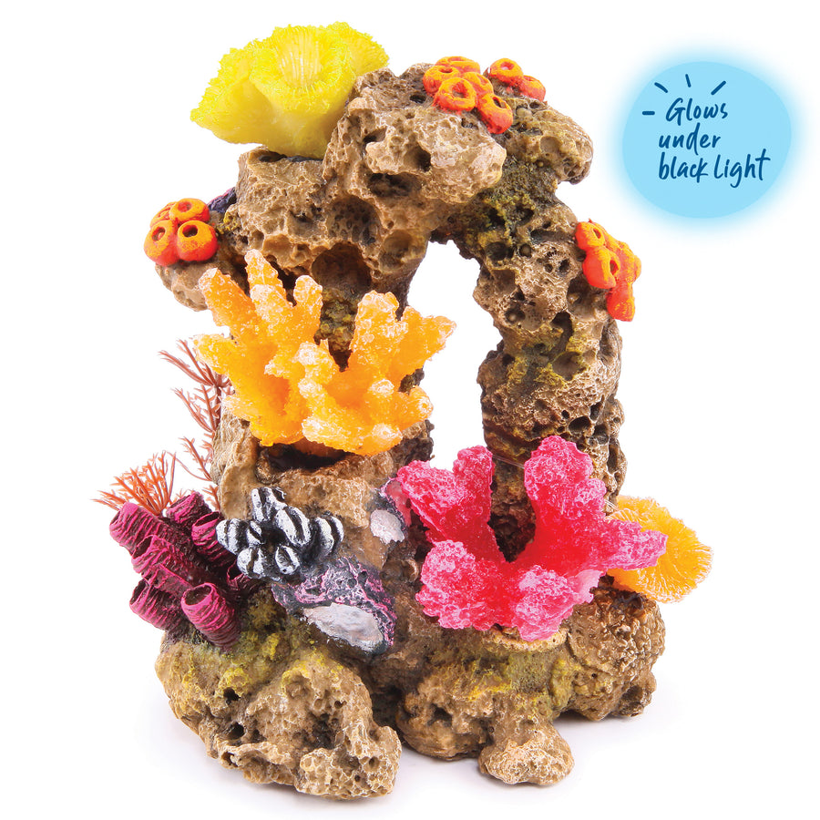 Reef Rock With Coral & Plants - Medium - Kazoo Pet Co