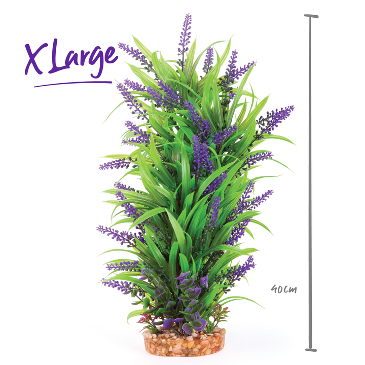 Plush Plant - Thin Leaf With Purple Flower - Kazoo Pet Co