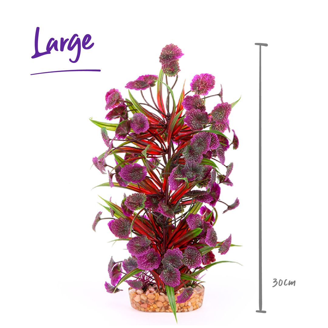 Plush Plant - Thin Leaf With Maroon Flower - Kazoo Pet Co
