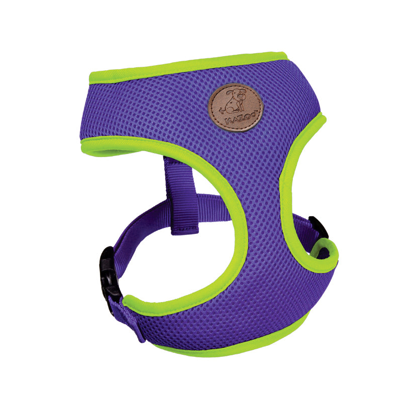 Active Soft Walking Harness - Purple & Lime - Kazoo Pet Co