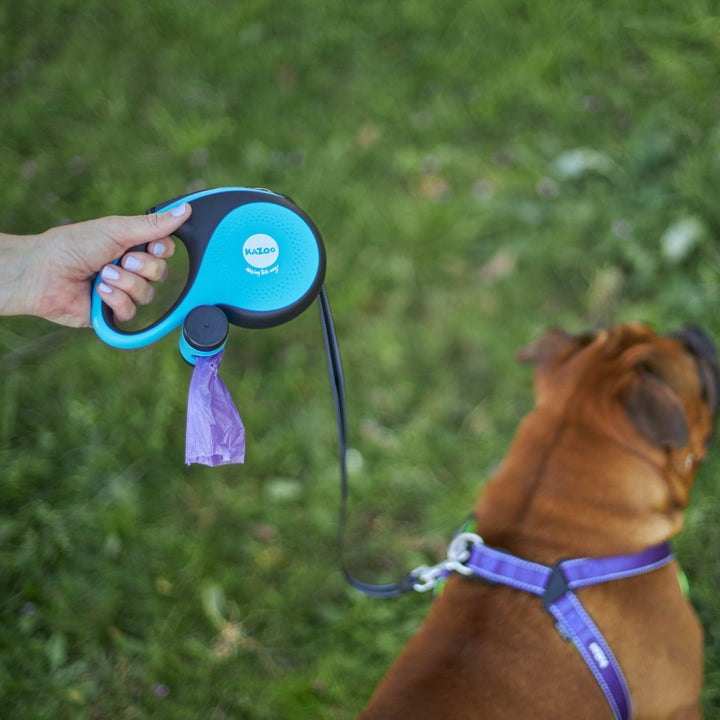 Retractable Dog Lead w/ Poop Bag Dispenser- 5 metre - up to 30kg