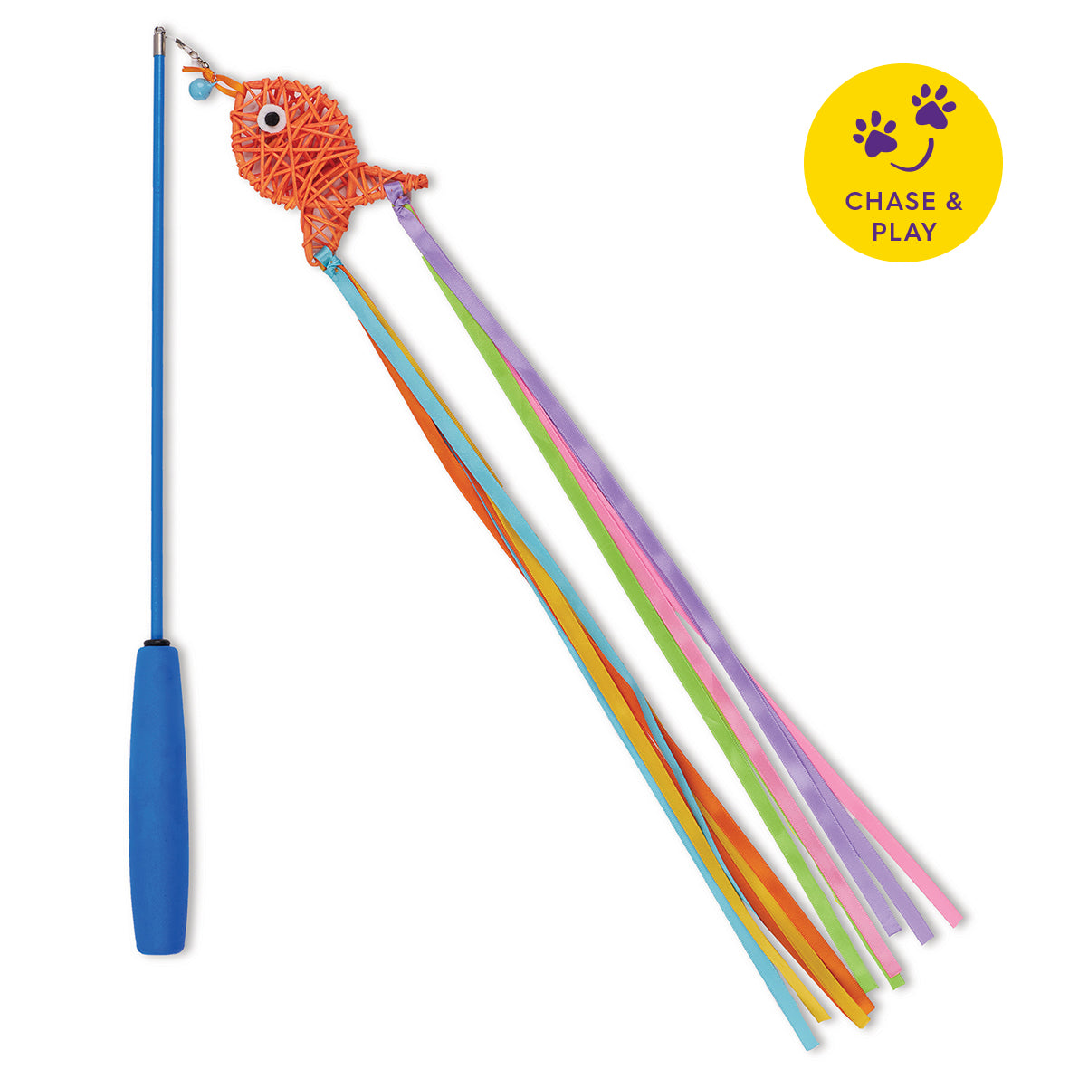 Streamer Fish Play and Catch Wand Kazoo Pet Co