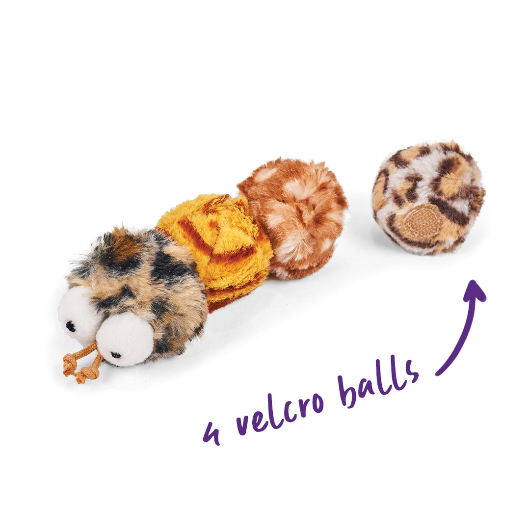 Velcro Worm with catnip and velcro balls
