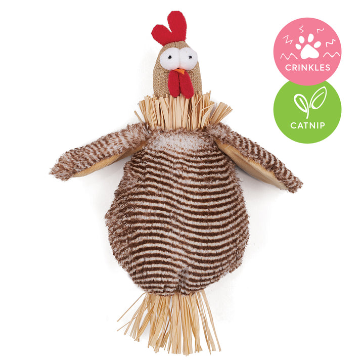 Cheeky Crinkle Chicken Cat Toy