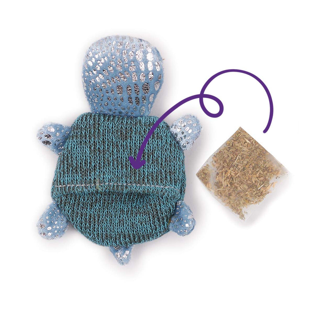 Topsy Turtle With Catnip & Silvervine Cat Toys