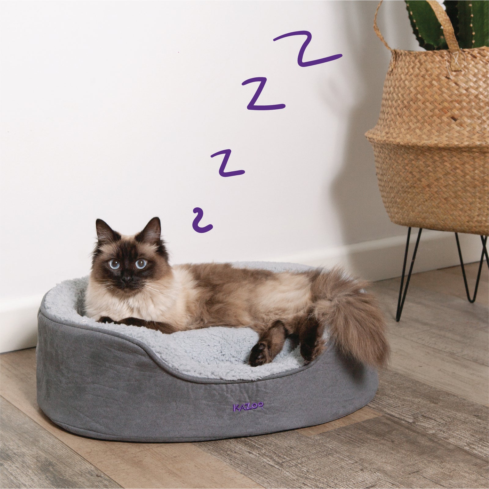 Manhattan Bed - Grey & White - Cat - Kazoo Pet Co
