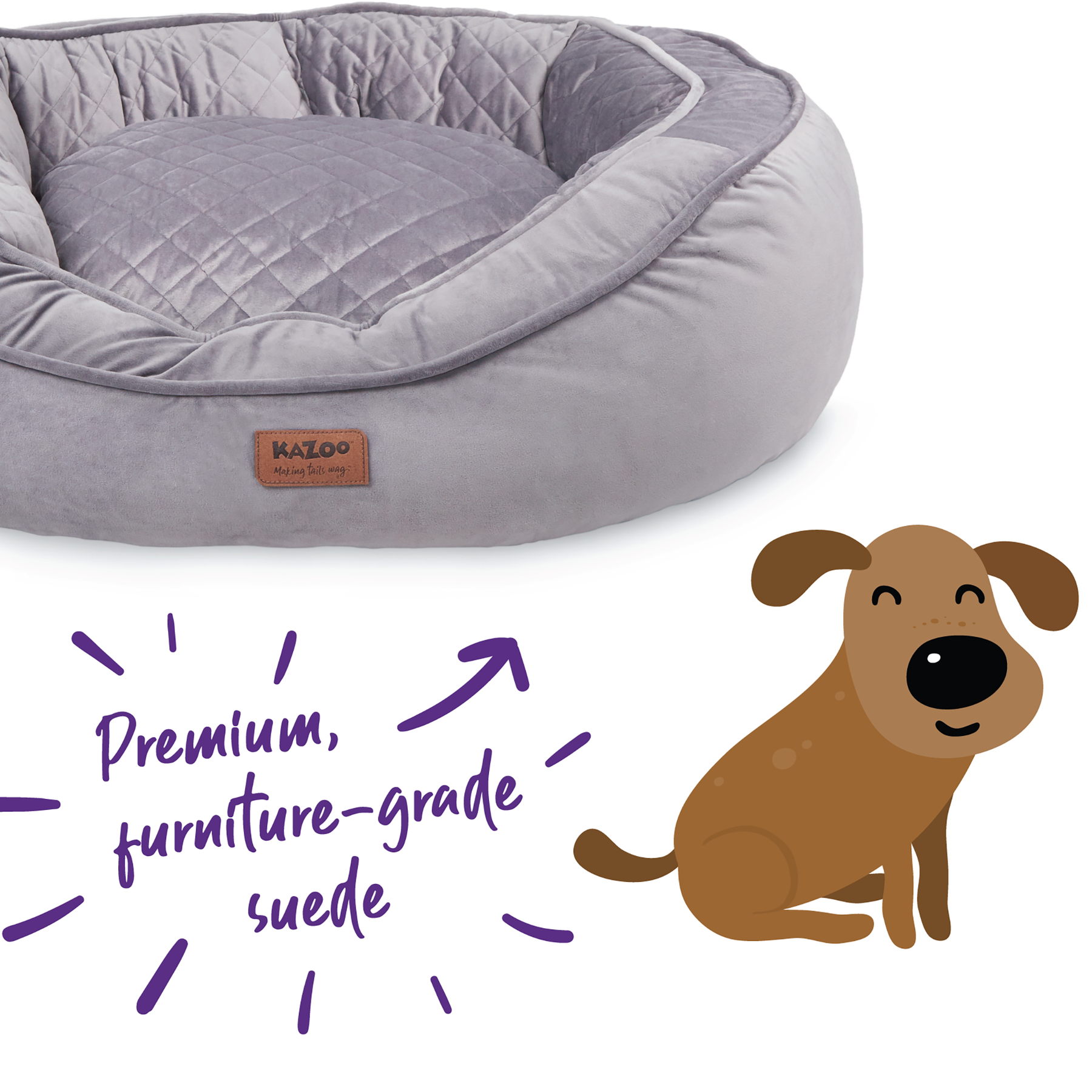 Cosy Bilby Dog Bed Silver Kazoo Pet Co