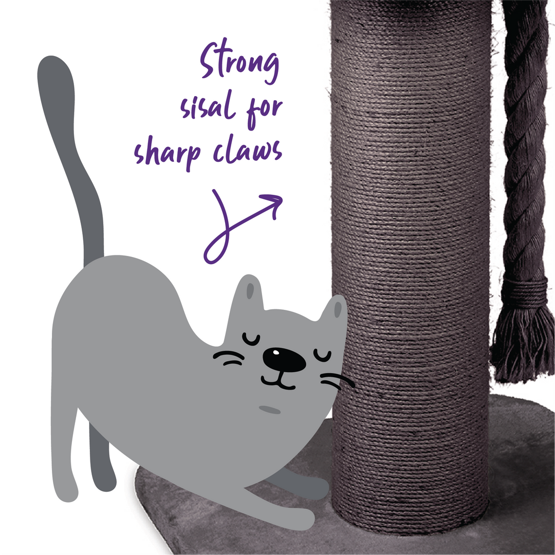 High Bed Cat Scratch Post Charcoal – Kazoo Pet Co