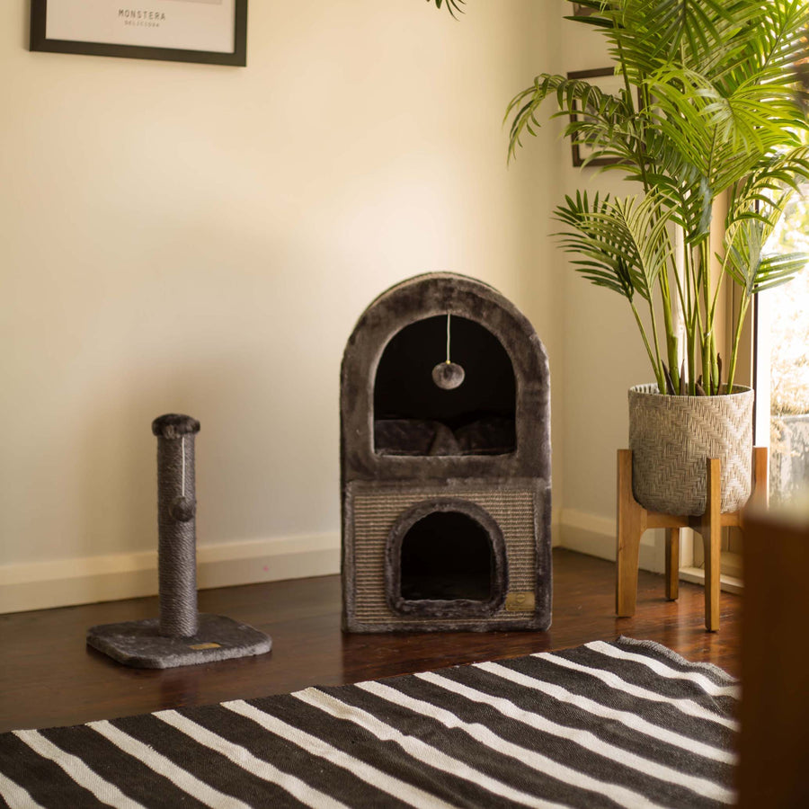 2 Chambers Cat Den Charcoal Kazoo Pet Co