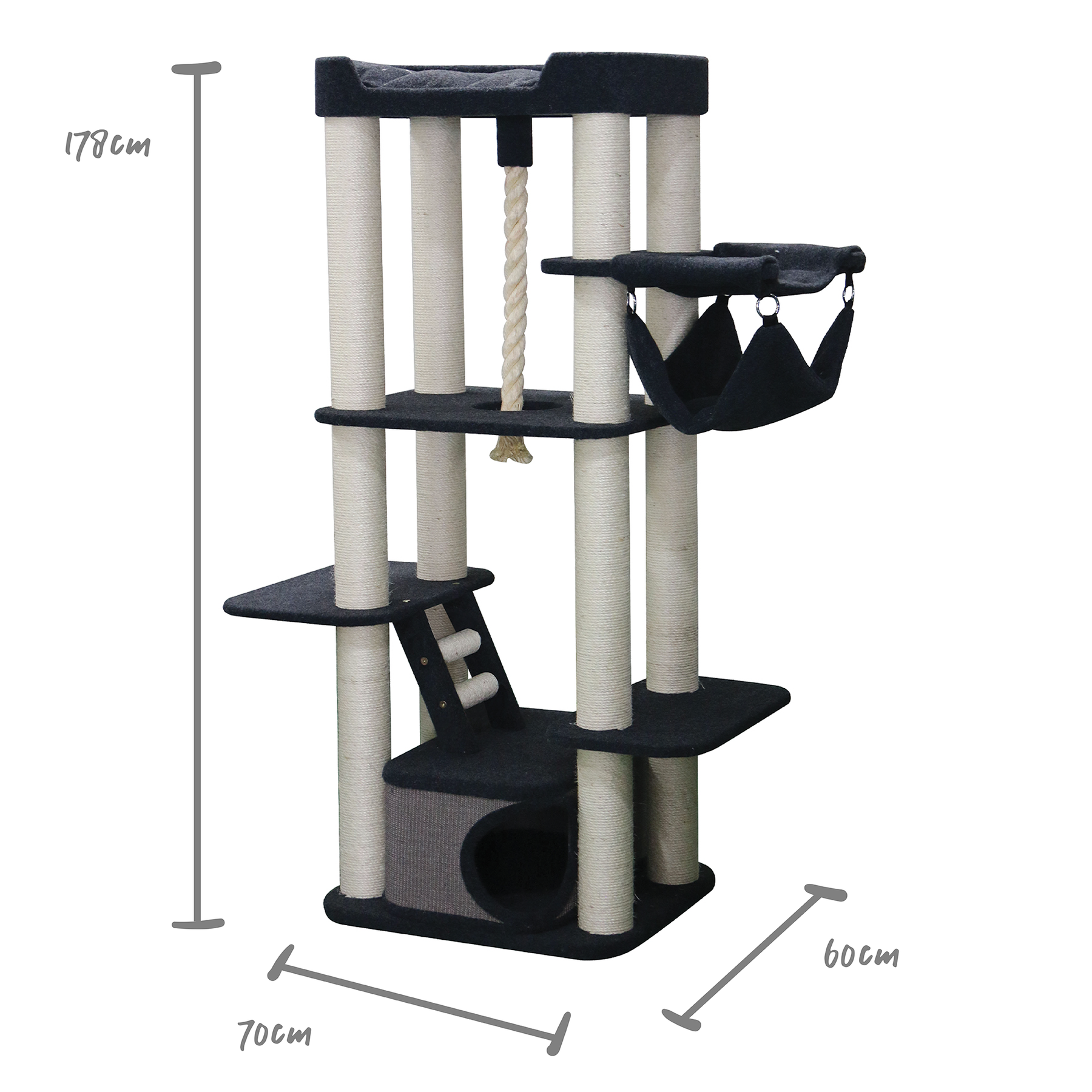 Kitty Climb Playground Grey Carpet Kazoo Pet Co