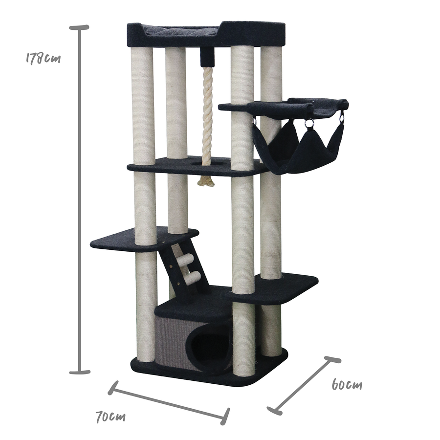 Kitty Climb Playground Grey Carpet Kazoo Pet Co