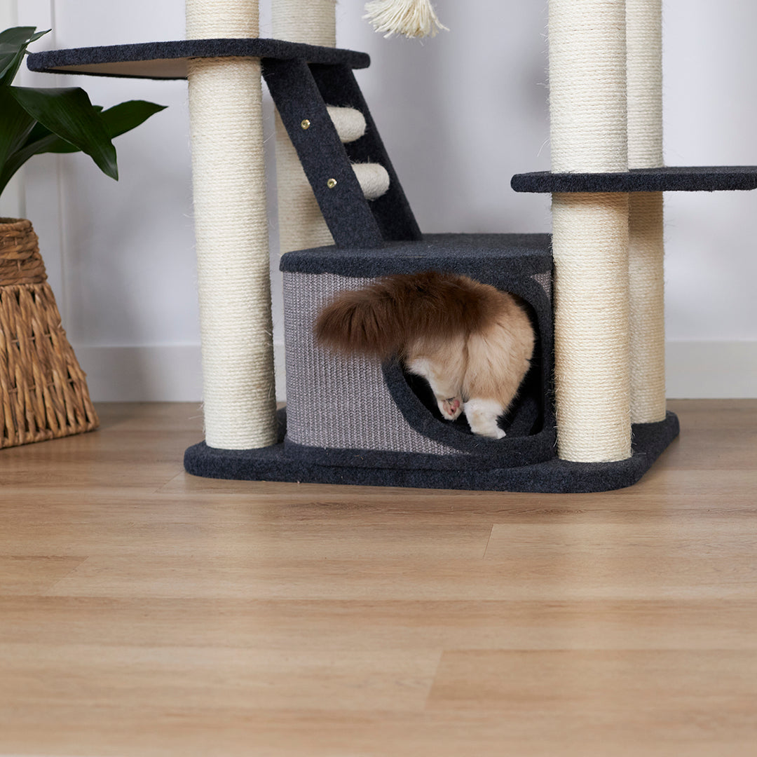 Kitty Climb Playground - Grey Carpet - Kazoo Pet Co
