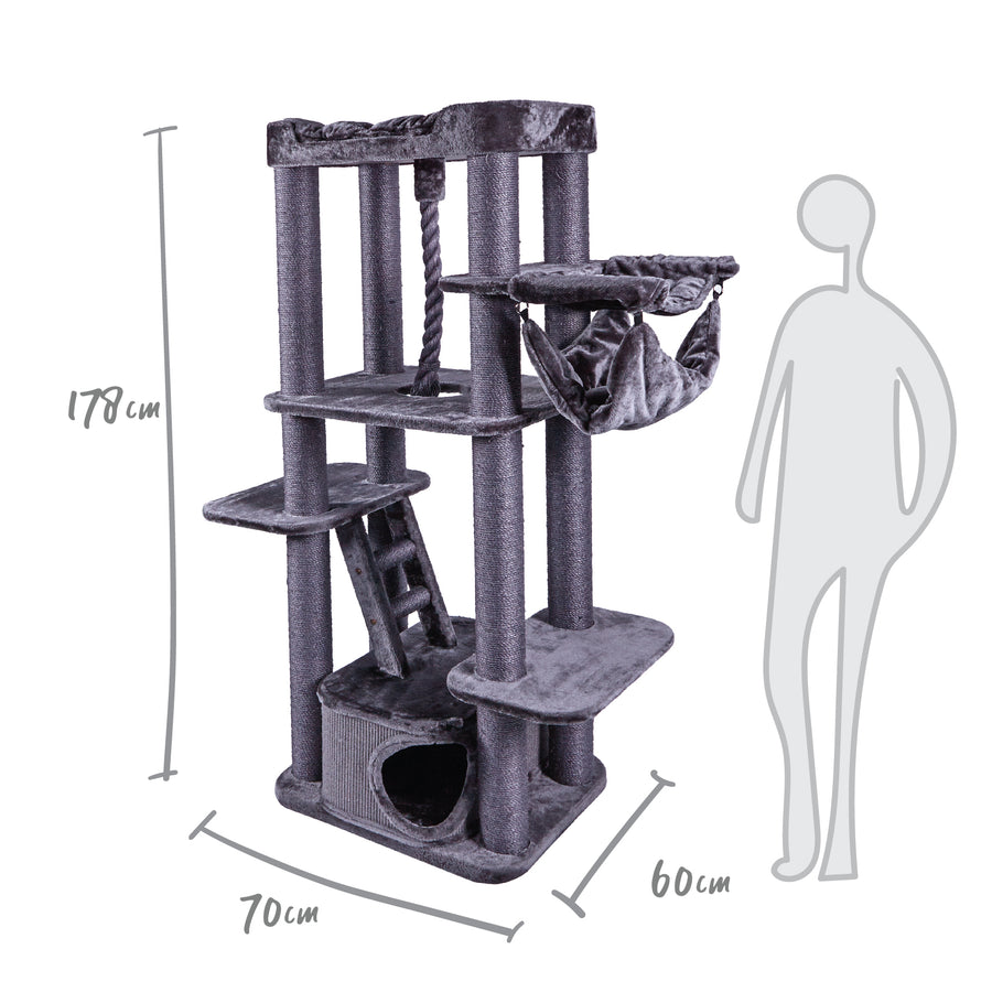 Kitty Climb Playground Charcoal Kazoo Pet Co