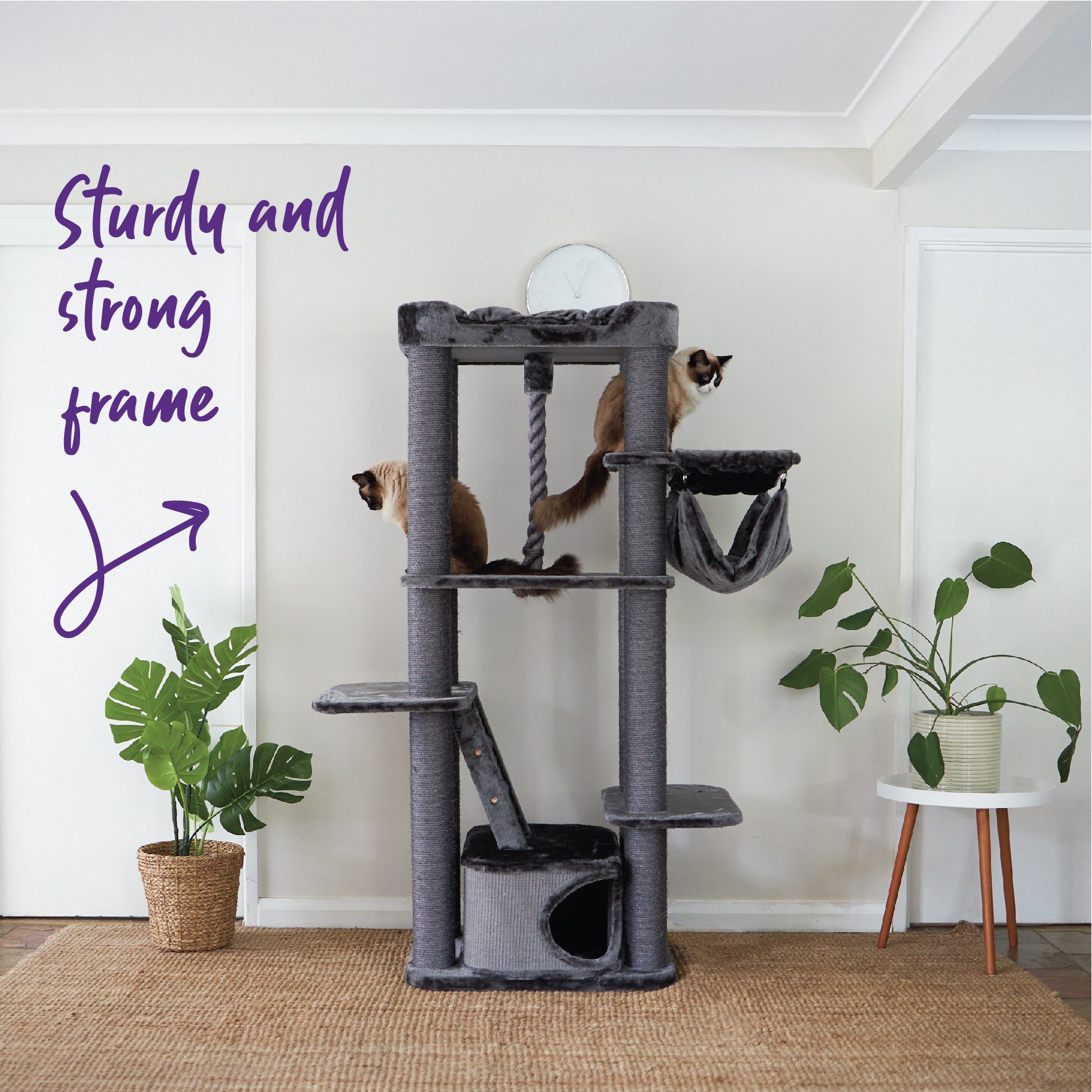 Kitty Climb Playground Charcoal Kazoo Pet Co