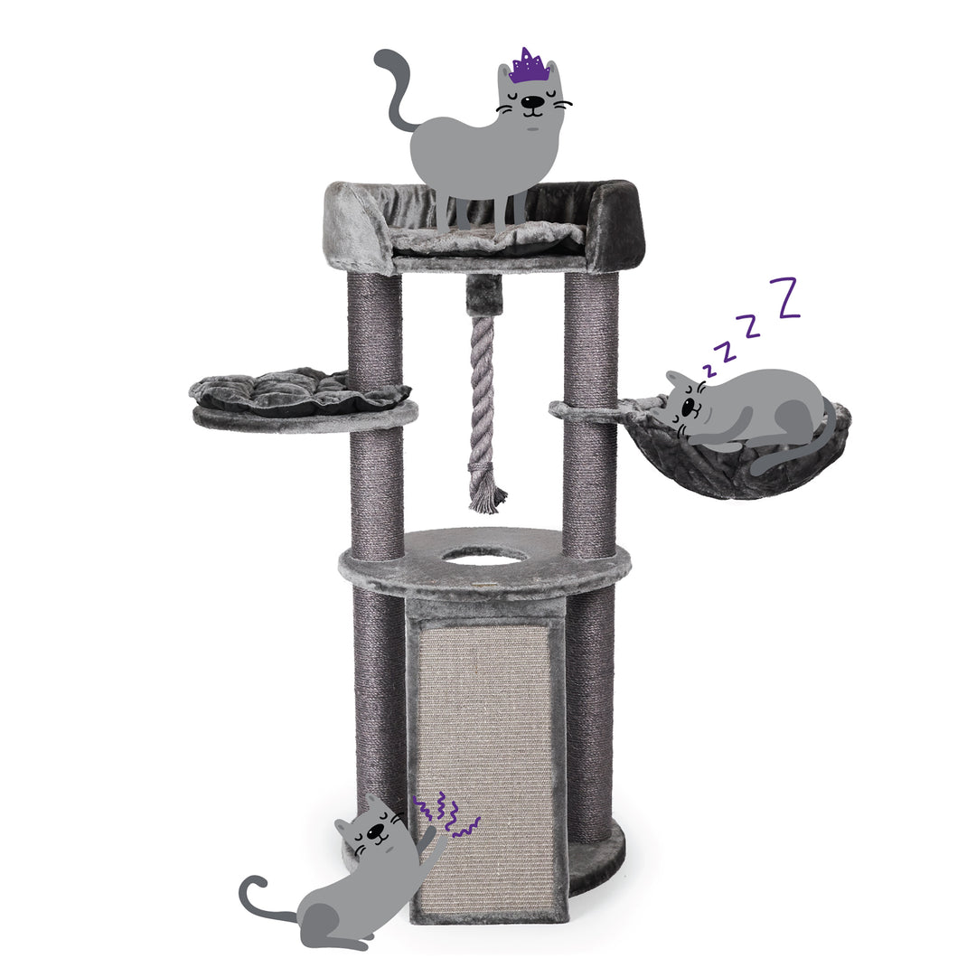 Kitty Scratch & Sleep Post - Charcoal