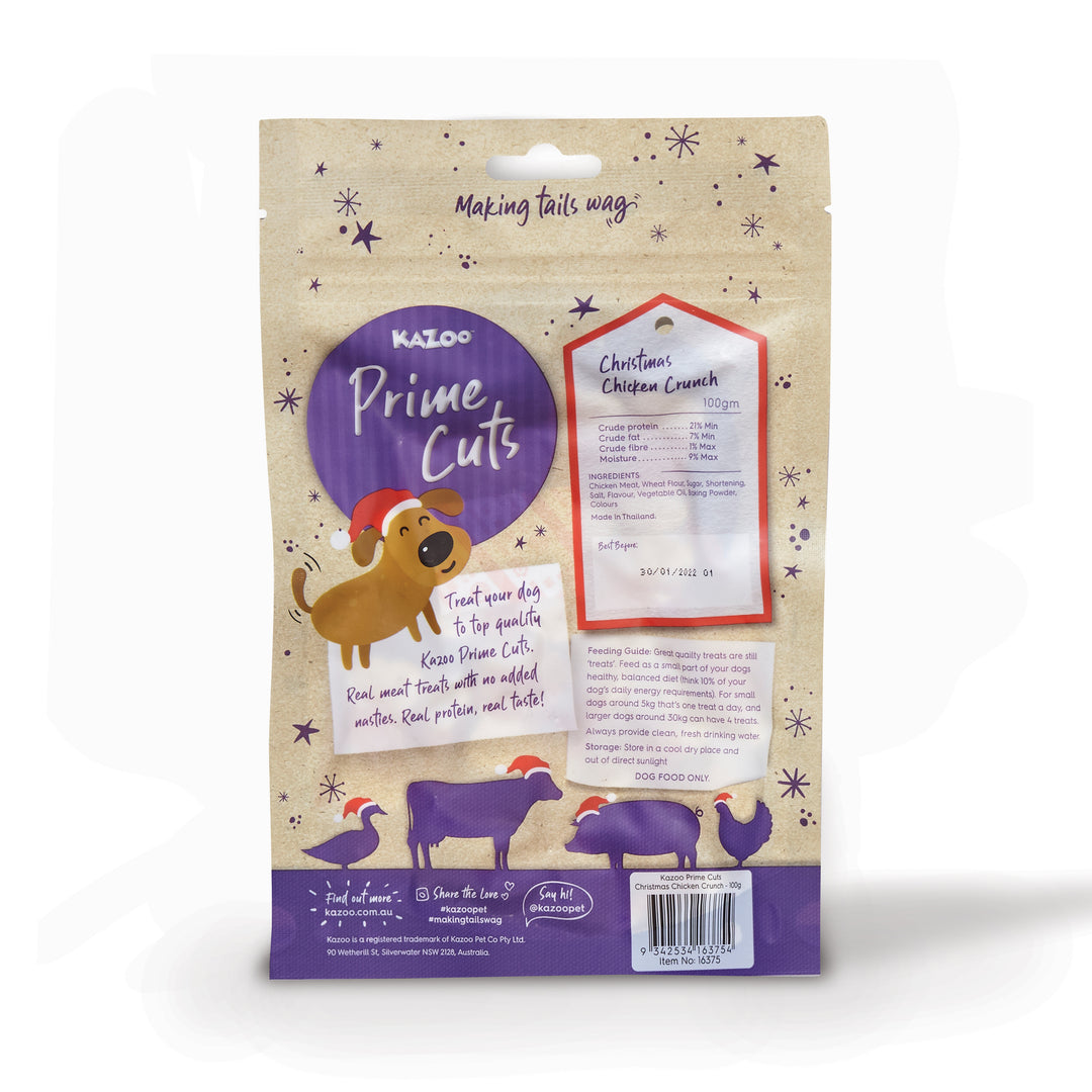 Kazoo Prime Cuts - Christmas Chicken Dog Treats 100g