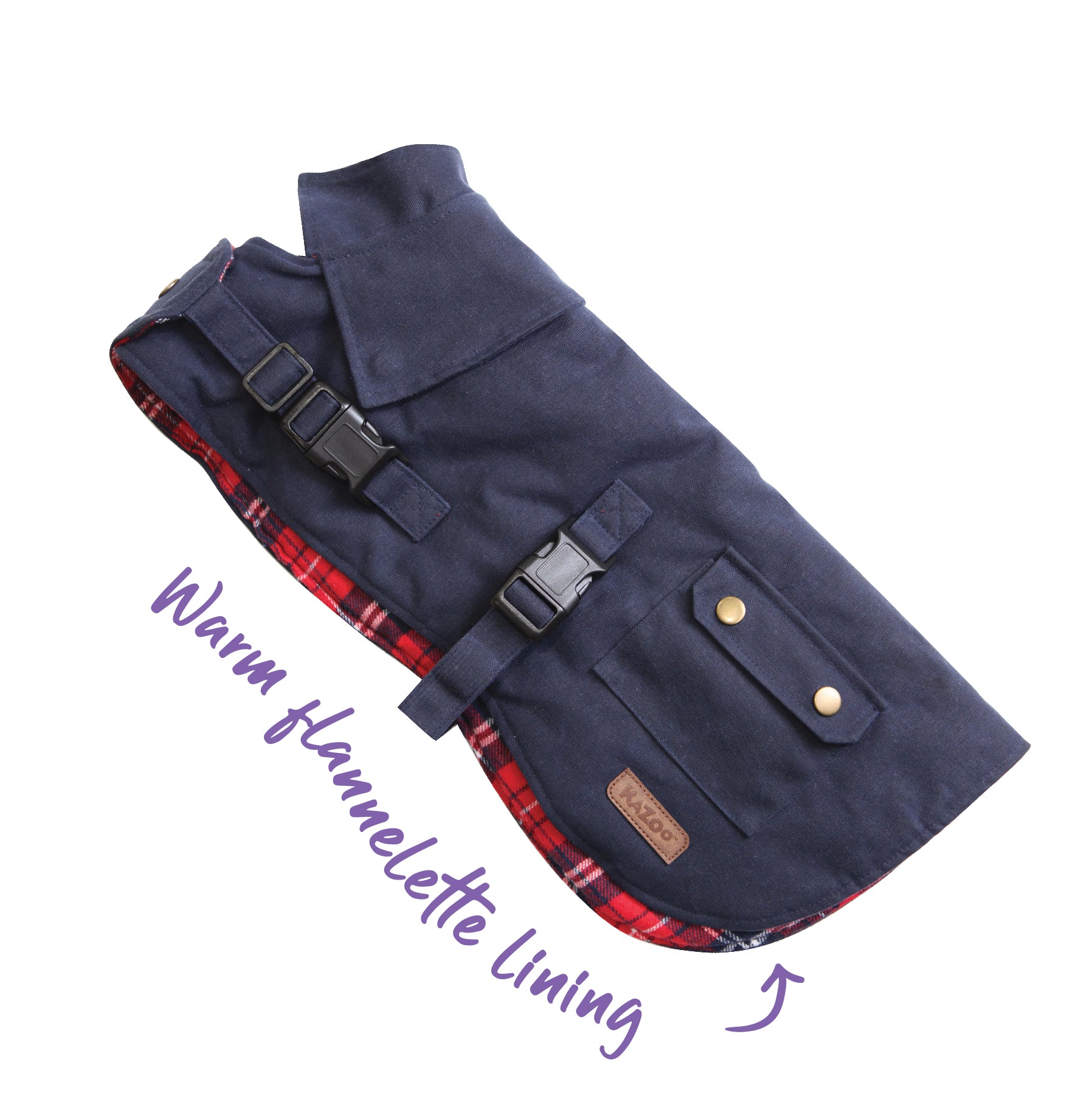 Aussie Oilskin Dog Coat Navy Kazoo Pet Co