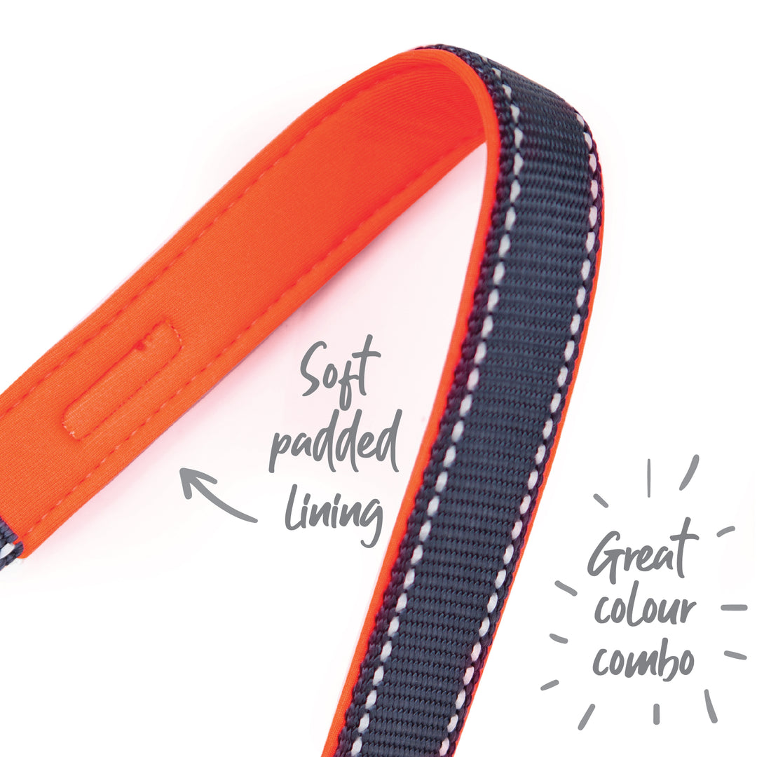 Active Adjustable Collar - Slate & Orange - Kazoo Pet Co